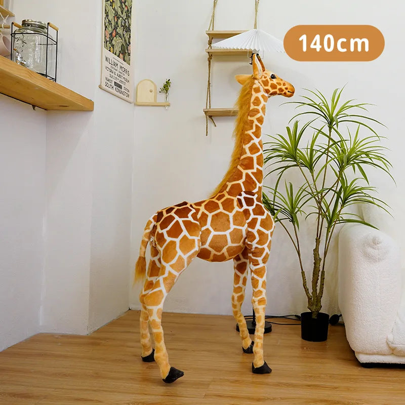 50-140cm High Quality Giant Real Life Giraffe Plush Toys Stuffed Animal Doll Soft Kids Children Baby Birthday Gifts Room Decor