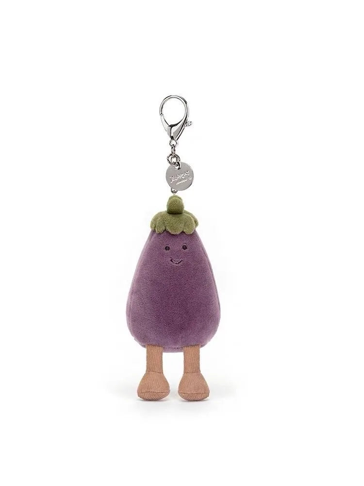 Jellycat Eggplant Doll Toy Plush Cute Car Keychain Girly Heart Children's School Bag Pendant Anime Peripheral Couple's Day Gift