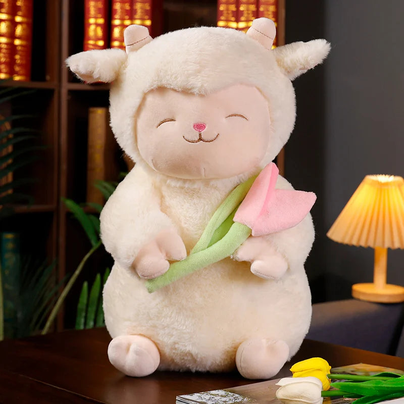 Kawaii Tulip lamb Plush Toys Soft Stuffed Animal Toy Cute Accompany Sleep Toy Soft Hugging Toy Kid Birthday Gift Valentine's Day