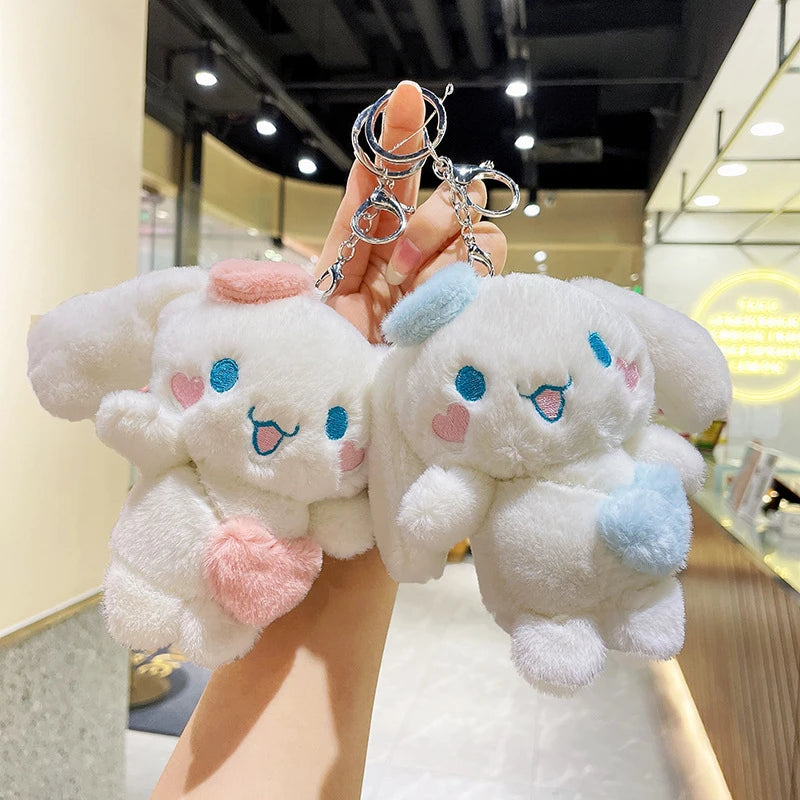 Sanrio Series Cute Plush Keychains Pendant Toys Cinnamoroll Hello Kitty Kuromi My Melody Figures Kawaii Peluche Doll Kid Gifts