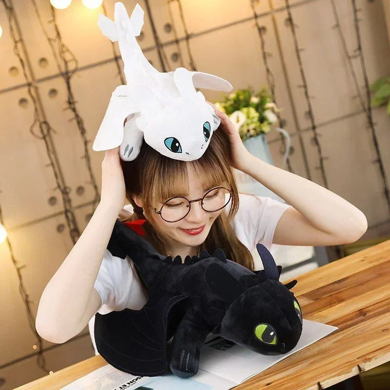 35cm Plush Dragon Toys Kawaii White Black Dinosaurs Animal Stuffed Plush Toys Plush Home Decor Boys Girls Birthday Gifts