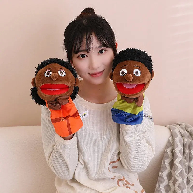 Sweet Family Soft Stuffed Toy Doll Dad Mum Brother Sister Cosplay Plush Doll Educational Toys Kawaii Hand Finger Puppet