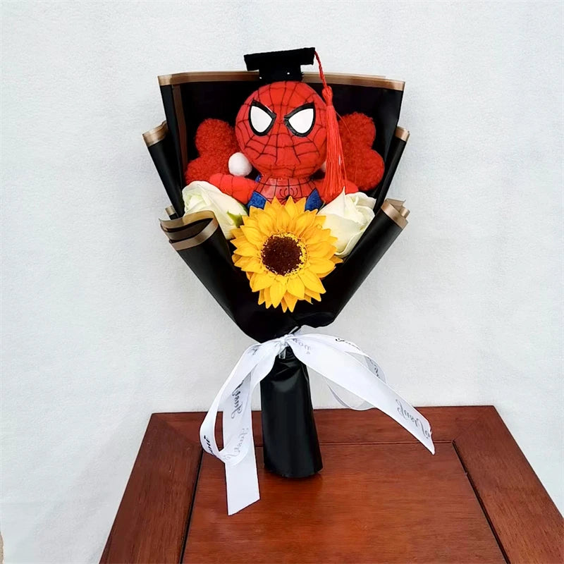 Hot Super Hero Spider-Man The Avengers Graduation gift Plush bouquets Stuffed Soft Lovely Kids Christmas Day Birthday Gifts