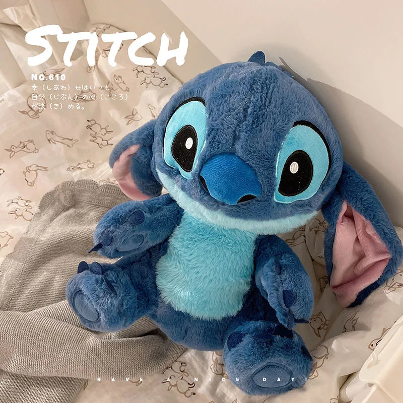 Lovely Sitting Stitch Plush Toy Stuffed Cartoon Anime Lilo & Stitch Angel Plushies Cuddly Doll Throw Pillow Gifts Girl Kids