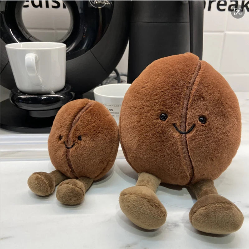 Creative Simulated Coffee Food Plush Doll Pillow Brown Coffee Bean With Foot Soft Plush Stuffed Pillow Bedroom Sofa Decor