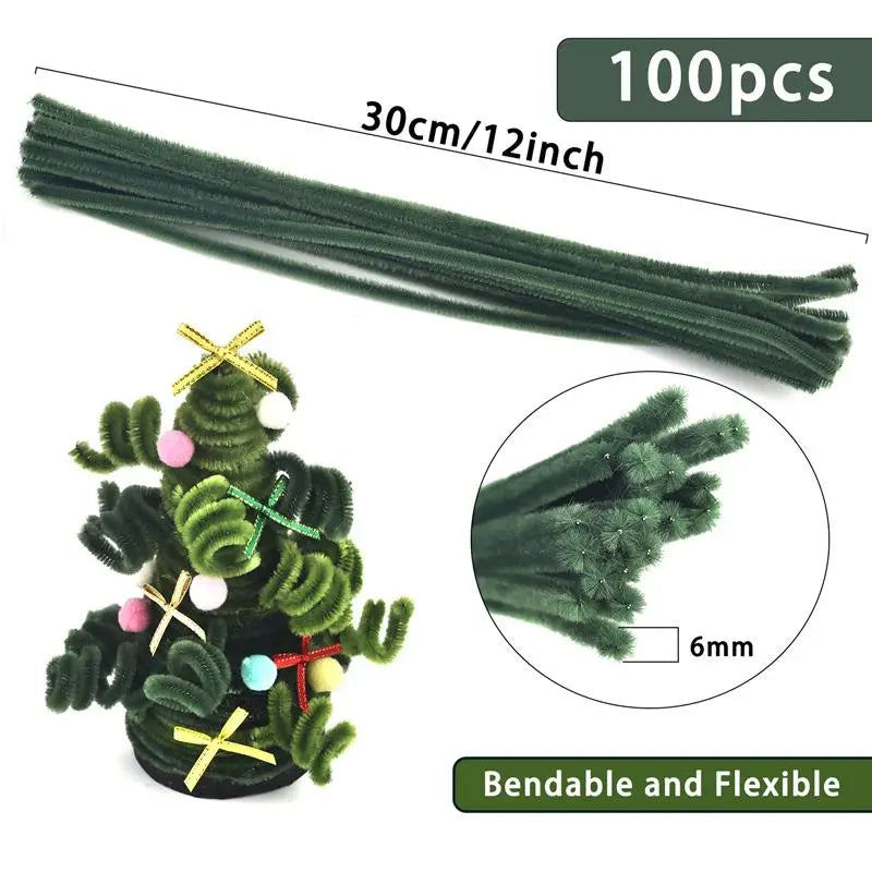 Plush Stick 100pcs Twisting Bar Chenille Stems Wire Pipe Kids Toys DIY Children Educational Toy Creative Handmade Craft Supplies