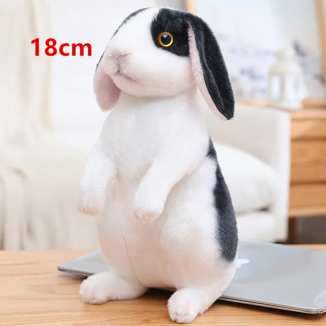 Simulation Kawaii Long Ears Realistic Rabbit Plush Toy Lifelike Animal Stuffed Doll Toys for Birthday Gift Room Decor