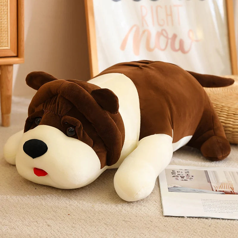 80/100cm Plush Toy Plush Puppy Doll Creative Holiday Decor Children's Gift Cartoon Puppy Shar-pei Dog Lying Pillow Nice Gift