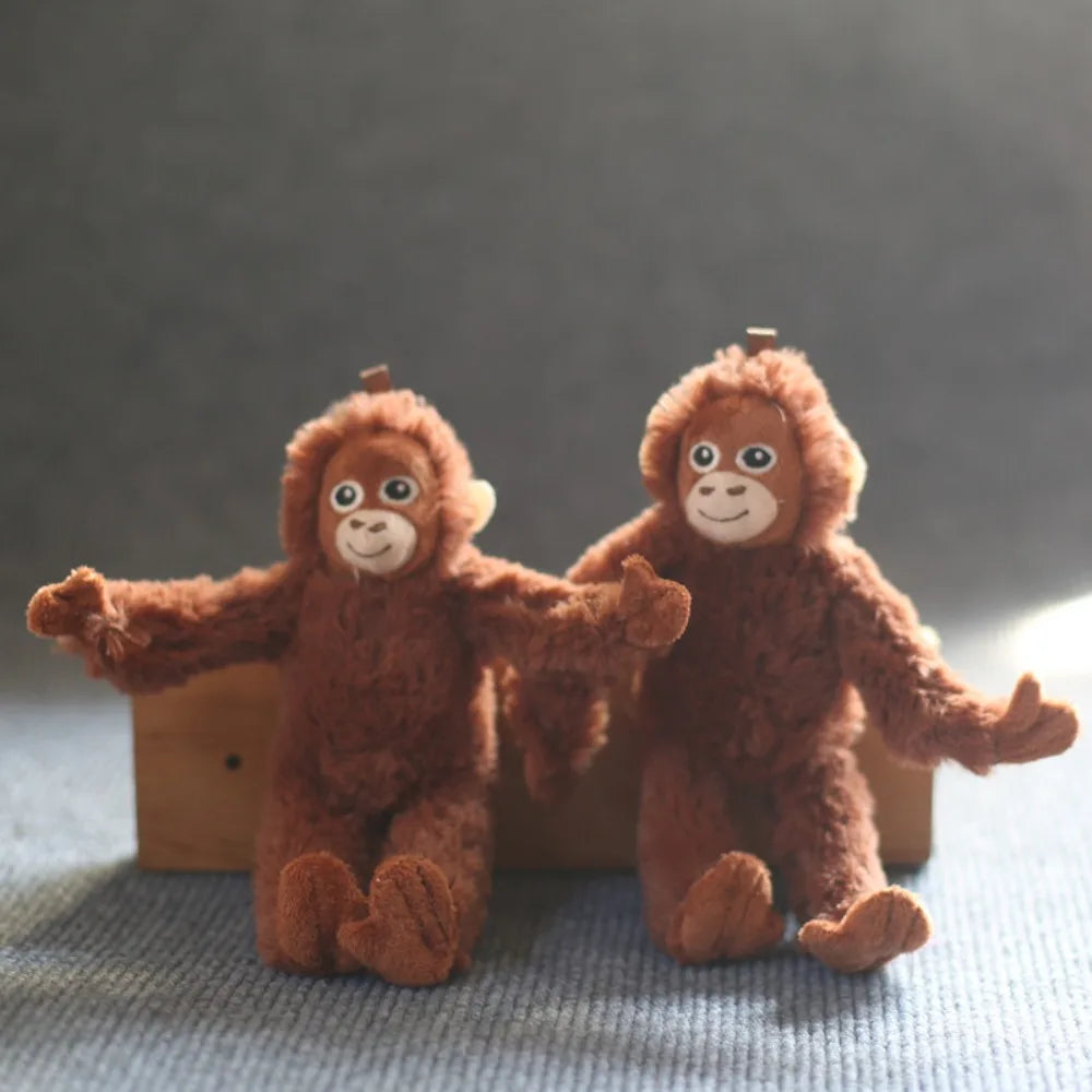 Lovely Gorilla Orangutans Monkey Cute Animal Pendant Key Ring Soft Stuffed Doll Plush Toy Girl Boy Birthday Christmas Gift