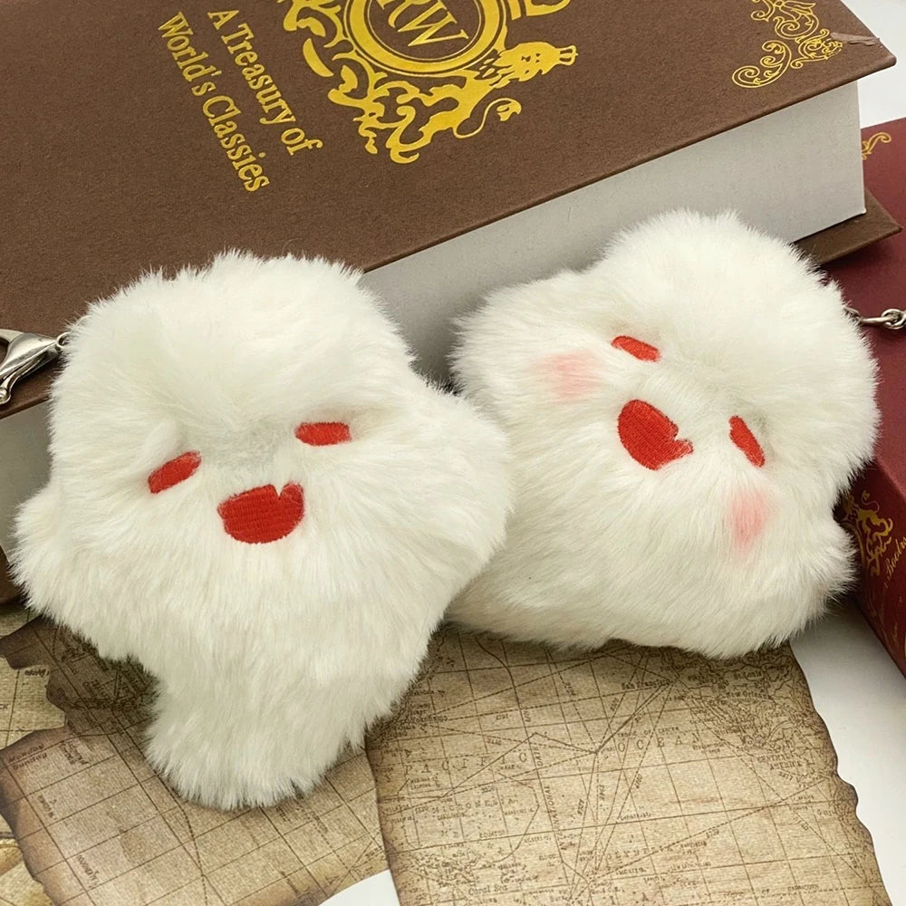 Game Genshin Impact Hutao Cosplay Keychain Unisex Ghost Pendant Plush Doll Key Rings Jewelry Accessories Key Chains