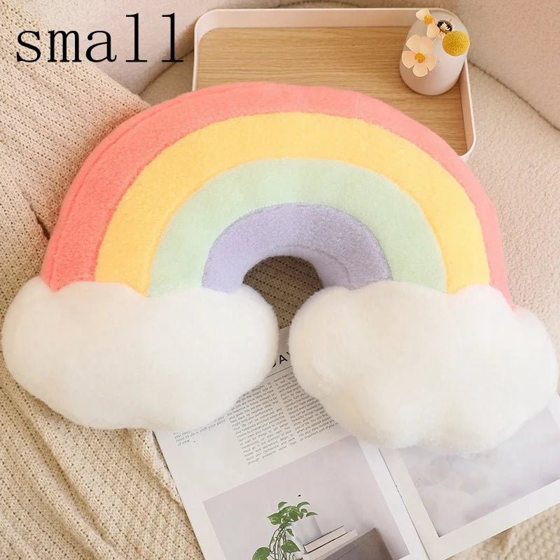 Rainbow Color Party Plush Pillow Soft Moon/Rainbow/Star Stuffed Cartoon Cushion Toy Doll Home Decoration Sofa Pillow Gift