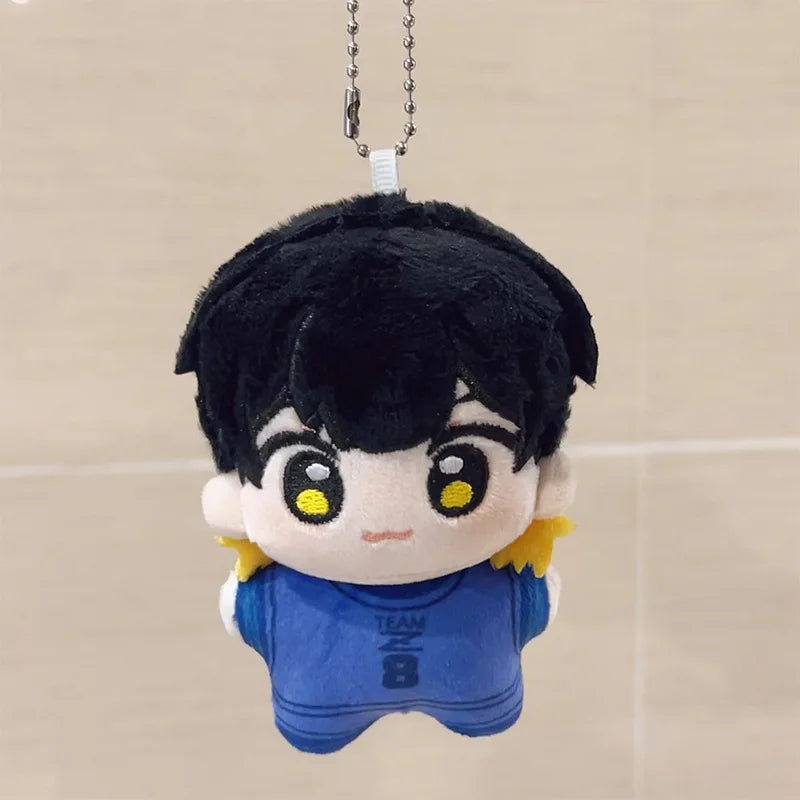 Mini Blue Lock Plush Toy Keychain Nagi Backpack Charm Anime Peripheral Cute Stuffed Doll Bag Decoration Birthday Gift