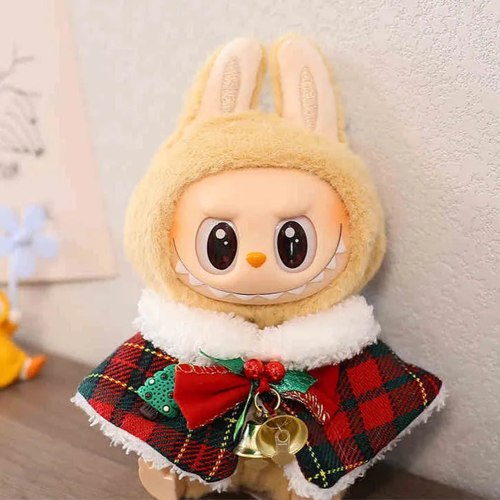 For 15 CM Labubu dresses-up winter sweater set doll clothes Kawaii Cute Doll Accessories Kids Toys for labubu Christmas gift