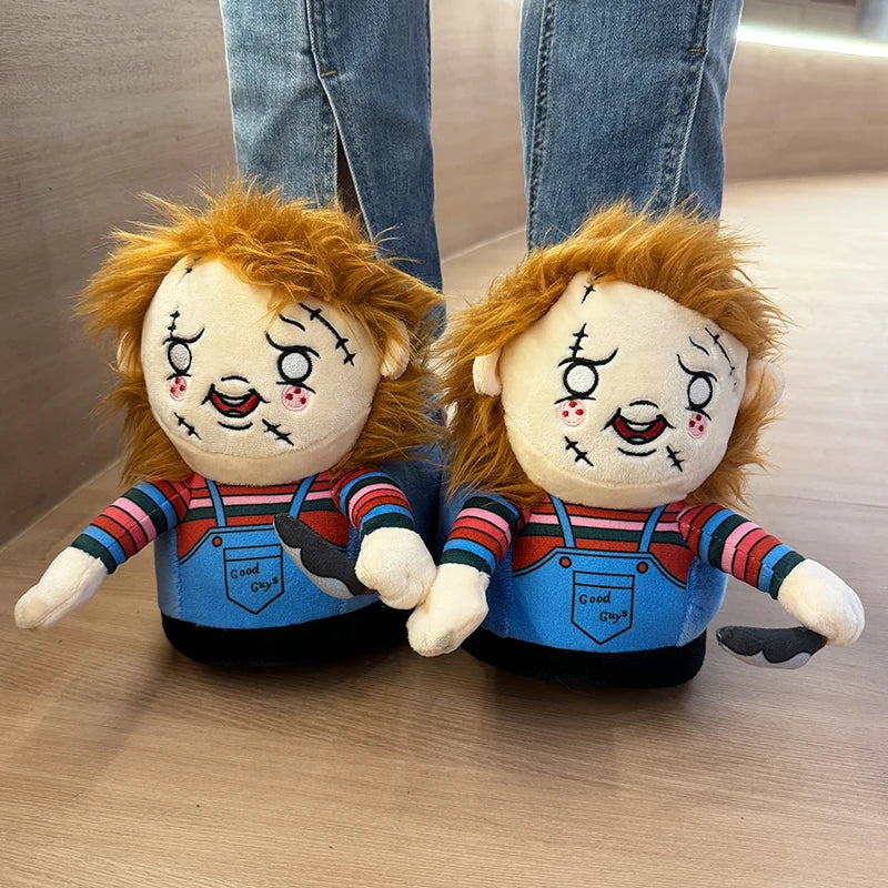 Cute Michael Myers Plush Dolls Halloween Horror Cartoon Cosplay Anime Plushie Soft Plush Slippers Birthday Gifts