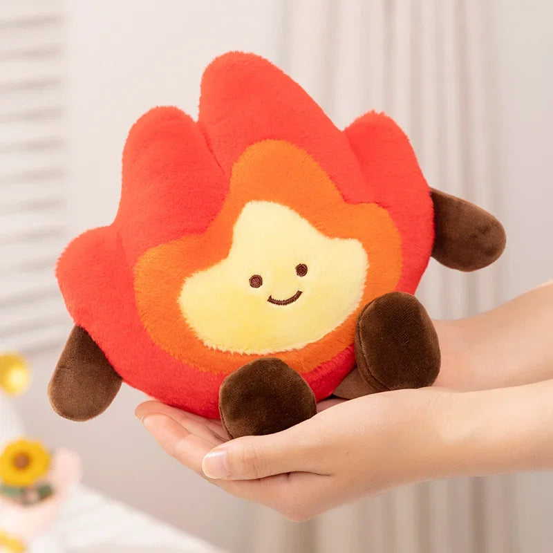 Simulation Bonfire Plush Toy Soft Stuffed Cartoon Fire Doll Creative Pillow Back Cushion  Room Decor Christmas Gifts