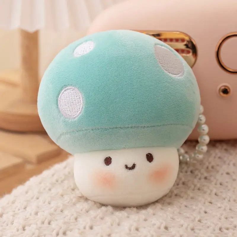 10cm Kawaii Mini Red Mushroom Plush Pendant Toys Stuffed Simulation Plant Doll Shiitake Mushrooms Plushie Girls Nice Gift