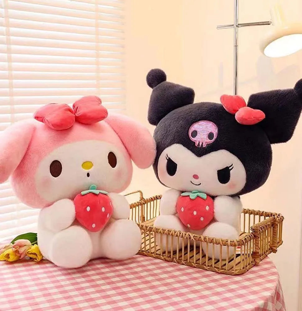 25cm Anime Sanrio Plush Doll Toys Kawaii Kuromi Mymelody Lovely Soft Stuffed Animals Doll Plushie Home Decoration Children's Toy