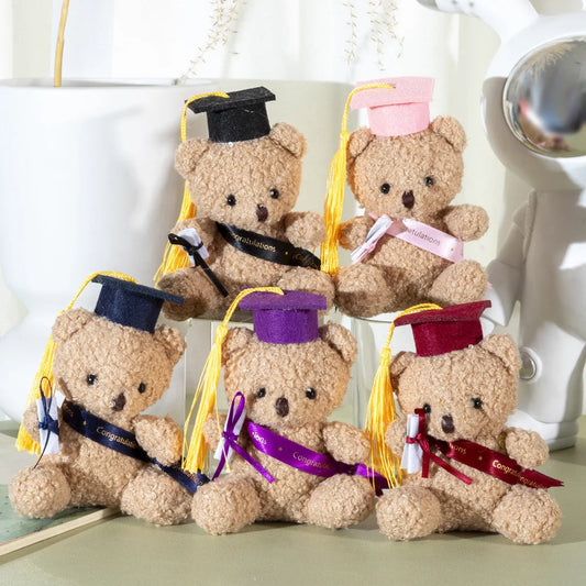 Doctor's Clothing Teddy Bear Doll Plush Toy Small Sitting Doctor Bear Doll Pendant Boys Girls Students Graduation Birthday Gifts