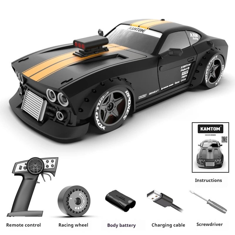 Kamtom Dodge 3299 Luminous Remote Control Sports Car Boy Toy Car Professional RC Drift Remote Control Stunt Car Racing Xmas Gift