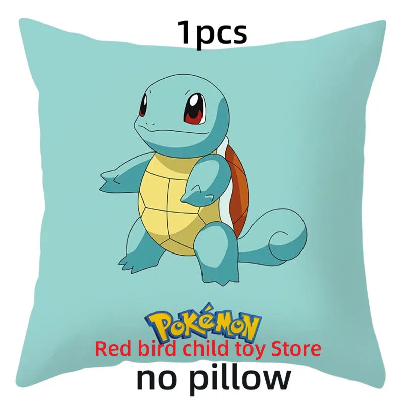 45X45CM Pokémon Pikachu Eevee Anime Short Plush Cute Cartoon Pillowcase Home Sofa Office Cushion Pillow Cushion Cover Wholesale