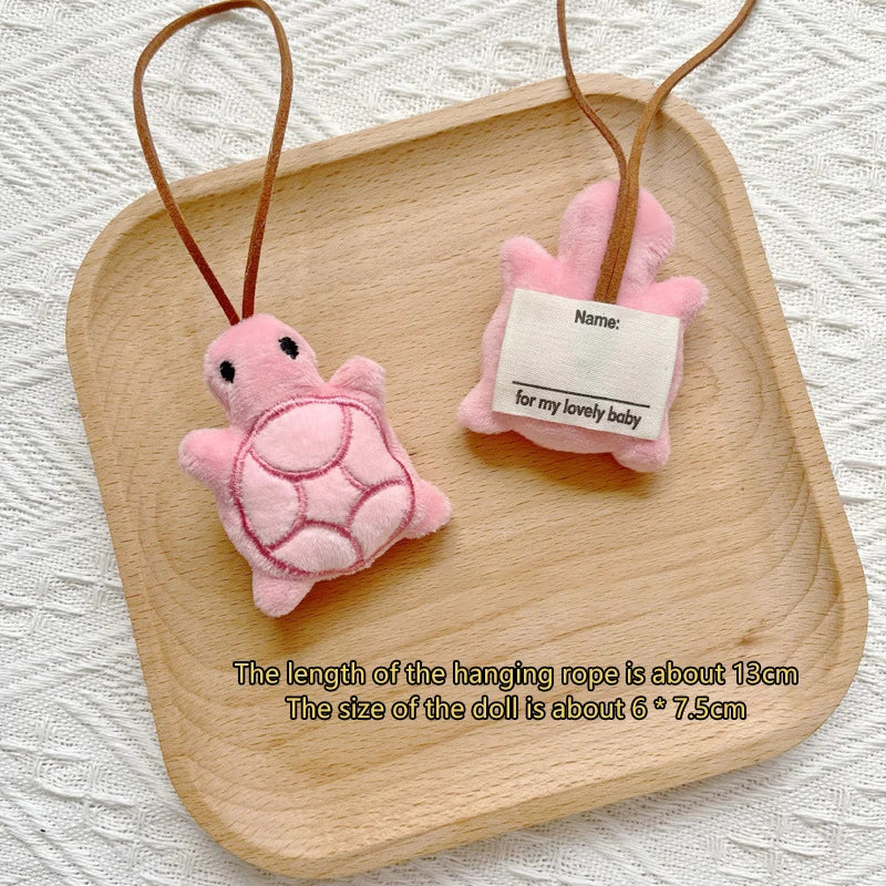 Cute Cartoon Plush Turtle Keychain Kawaii Turtle Doll Unique Design Squeak Knapsack Decor Car Keychain Pendant Accessories