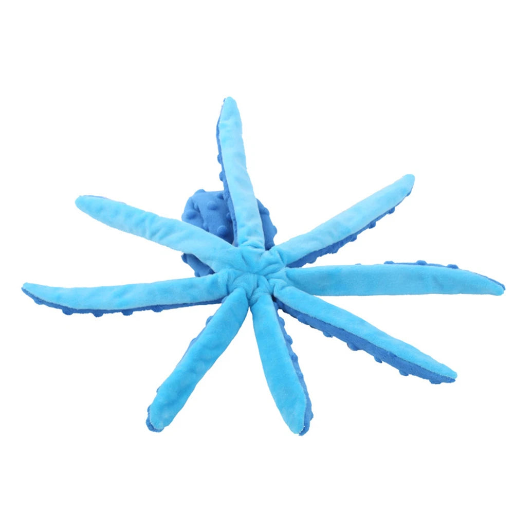 Pet Plush Toy Cat Dog Squeaker Squeaky Octopus Shell Toy Bite Resistant Puppy Interactive Training Teeth Cleaning Chew Toys