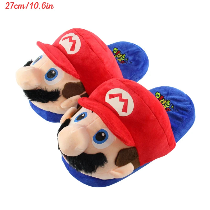 Kawaii Mario Luigi Big Poison Piranha Plant Plush Toys Slippers Cute Green Yoshi Anime Soft Stuffed Peluche Dolls Birthdays Gift