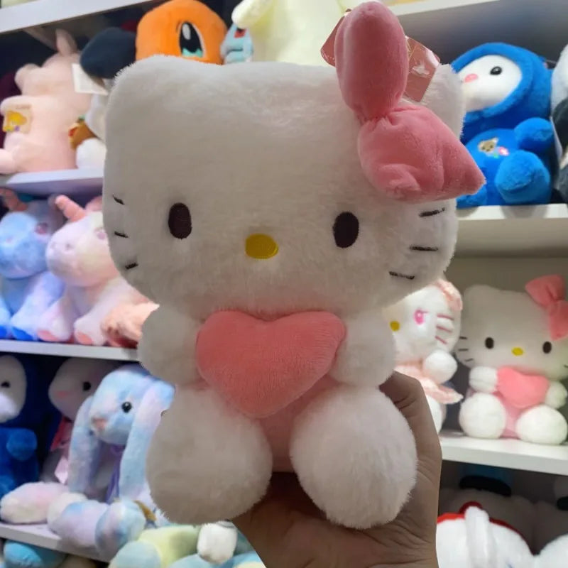 22cm Sanrio Hello Kitty Kuromi Pillow KT Plush Toy Girls Soft Stuffed Animal Toys Heart My Melody Cinnamoroll Stuff Doll Gifts