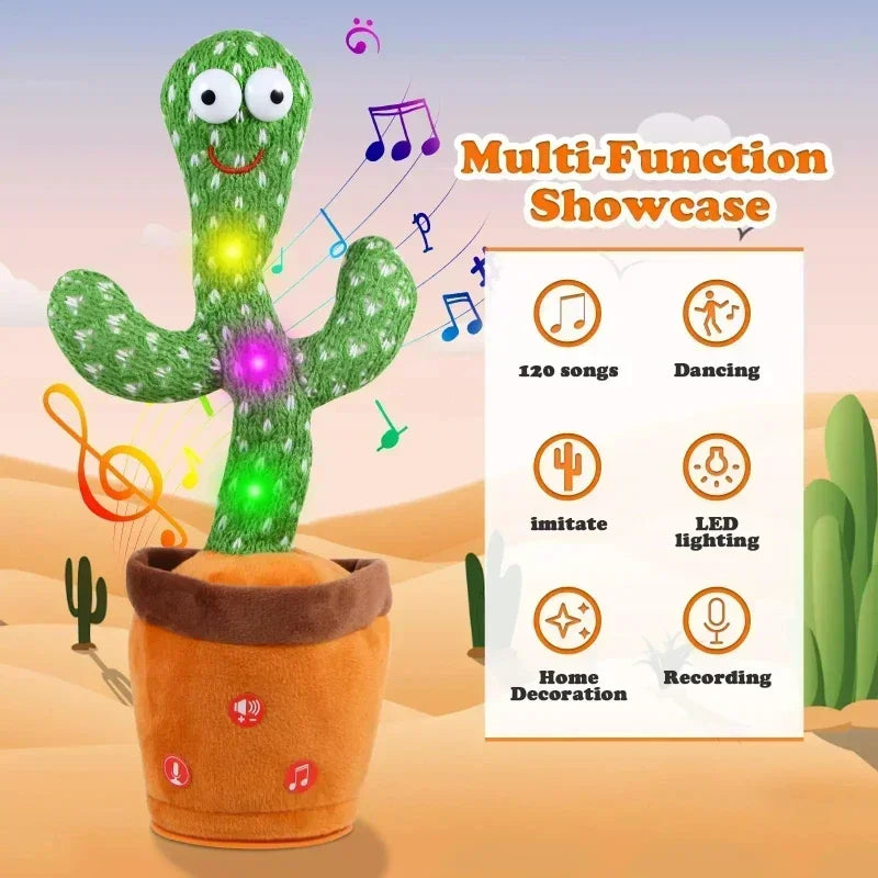 Dancing and Talking Cactus Toy Sunshine Cactus Children's Electronic Plush Toy with 120 Songs Children's Birthday Gifts