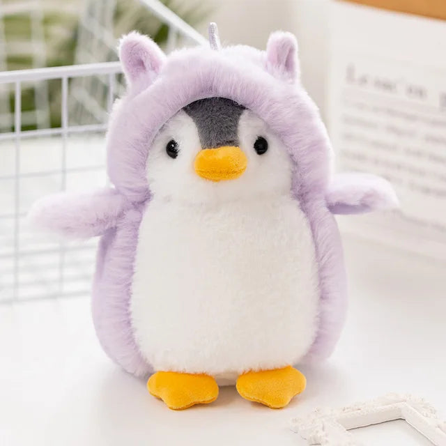 1pc Kawaii Penguin Plush Toys Soft Stuffed Penguin with Unicorn /Dinosaur/Rabbit Costume Toys For Baby Girls Birthday Gift Party