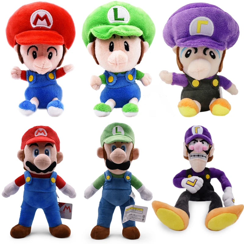 Super Mario Bros Plush Doll Mario Luigi Yoshi Peach Bowser JR Mushroom Peluche Dolls Koopa Troopa Backpack Anime Cartoon Plushie