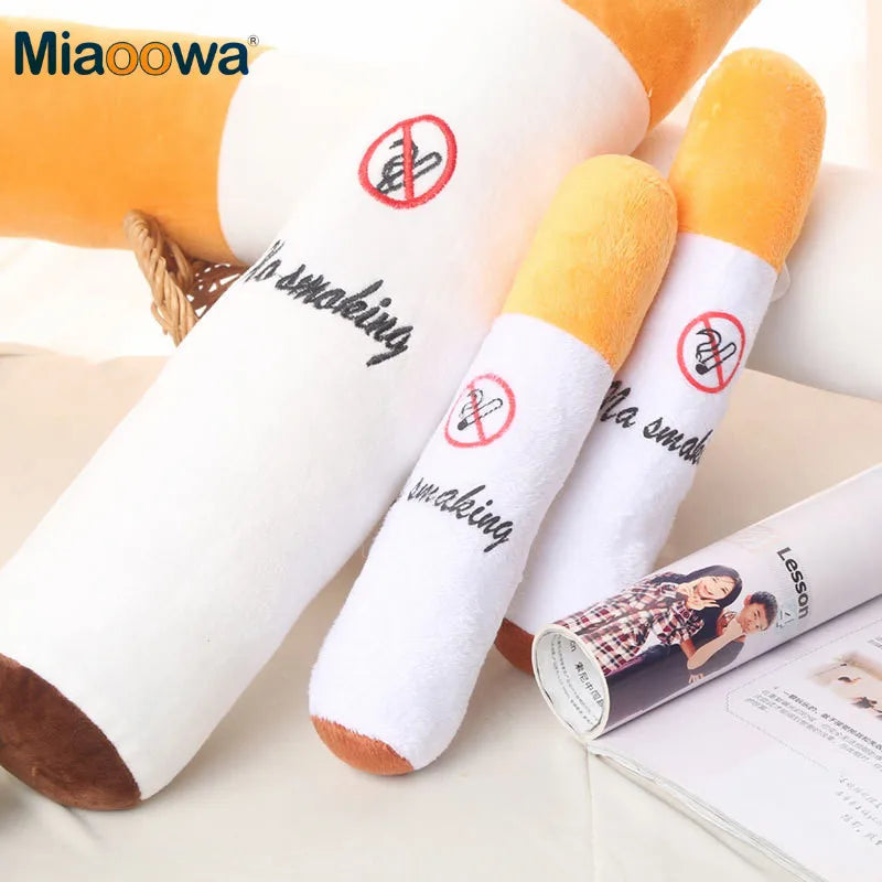 30-110cm Funny Smoking Cylindrical Sleeping Cigarette Pillow Smulation Plush Toys Fashion Friend Birthday Gift