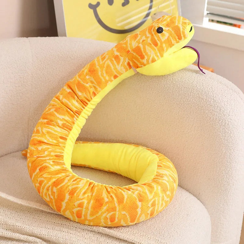 90cm-170cm Simulated Python Plush Lovely Animal Hand Puppet Toys Stuffed Snake Dolls Home Decor Birthday Xmas Exquisite Gifts