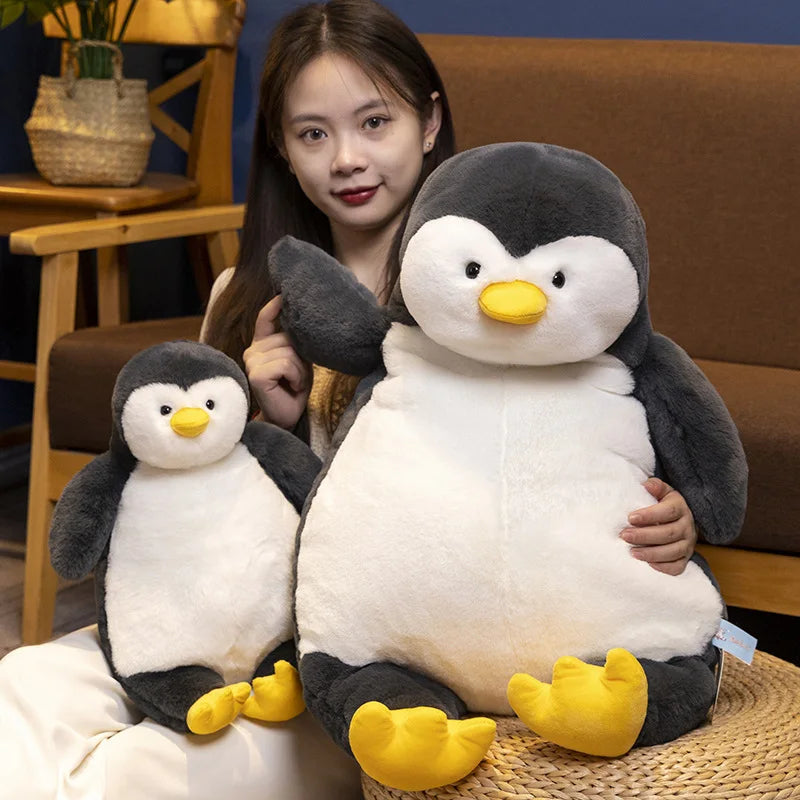 45/60/80cm Giant Sitting Soft Stuffed Lazy Penguin Pillow Plush Animals Cuddly Fat Penguin Toys Room Sofa Decor Elegant Gift