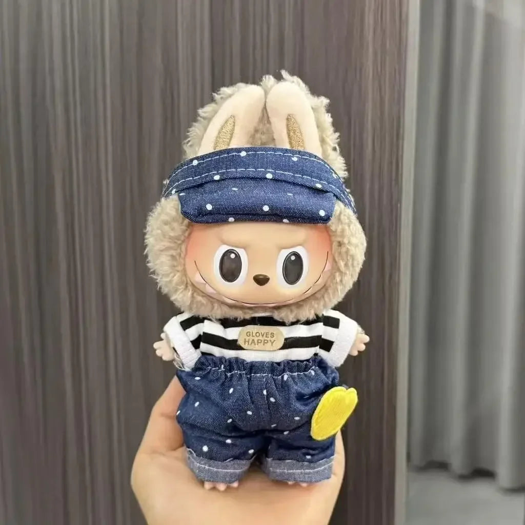 Mini Doll'S Clothes Outfit Accessories For 15-17cm Labubu Idol V1 V2 Retro Style Hat Set Artistic Style Small Painter's Clothing