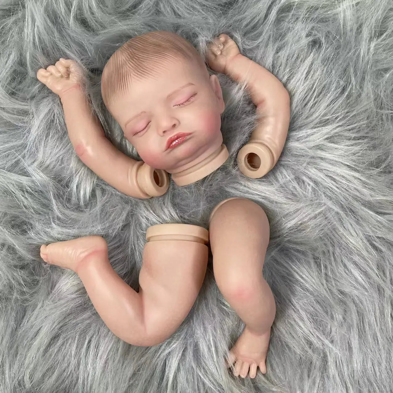 19 inch Painted Vinyl Reborn Doll Kit Rosalie Unassembled Lifelike Baby 3D Painting with Visible Veins Cloth Body Included