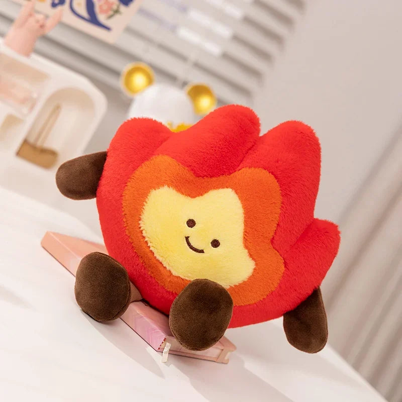 Simulation Bonfire Plush Toy Soft Stuffed Cartoon Fire Doll Creative Pillow Back Cushion  Room Decor Christmas Gifts