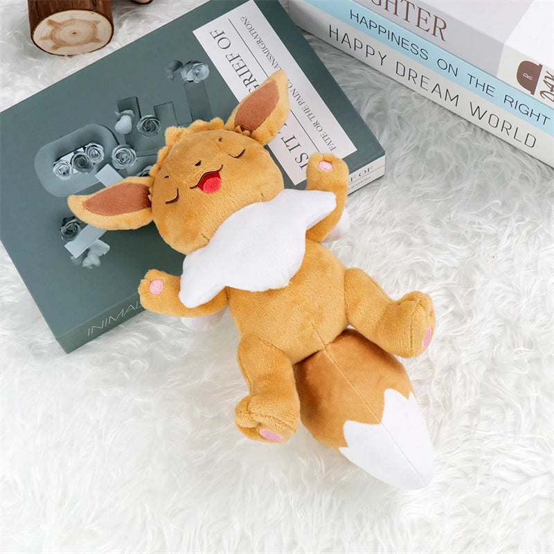 Kawaii Pokemon Sleeping Gengar Eevee Cubone Chikorita Soft Plush Toys Cute Anime Lucario Vaporeon Charmander Peluche Dolls Gifts