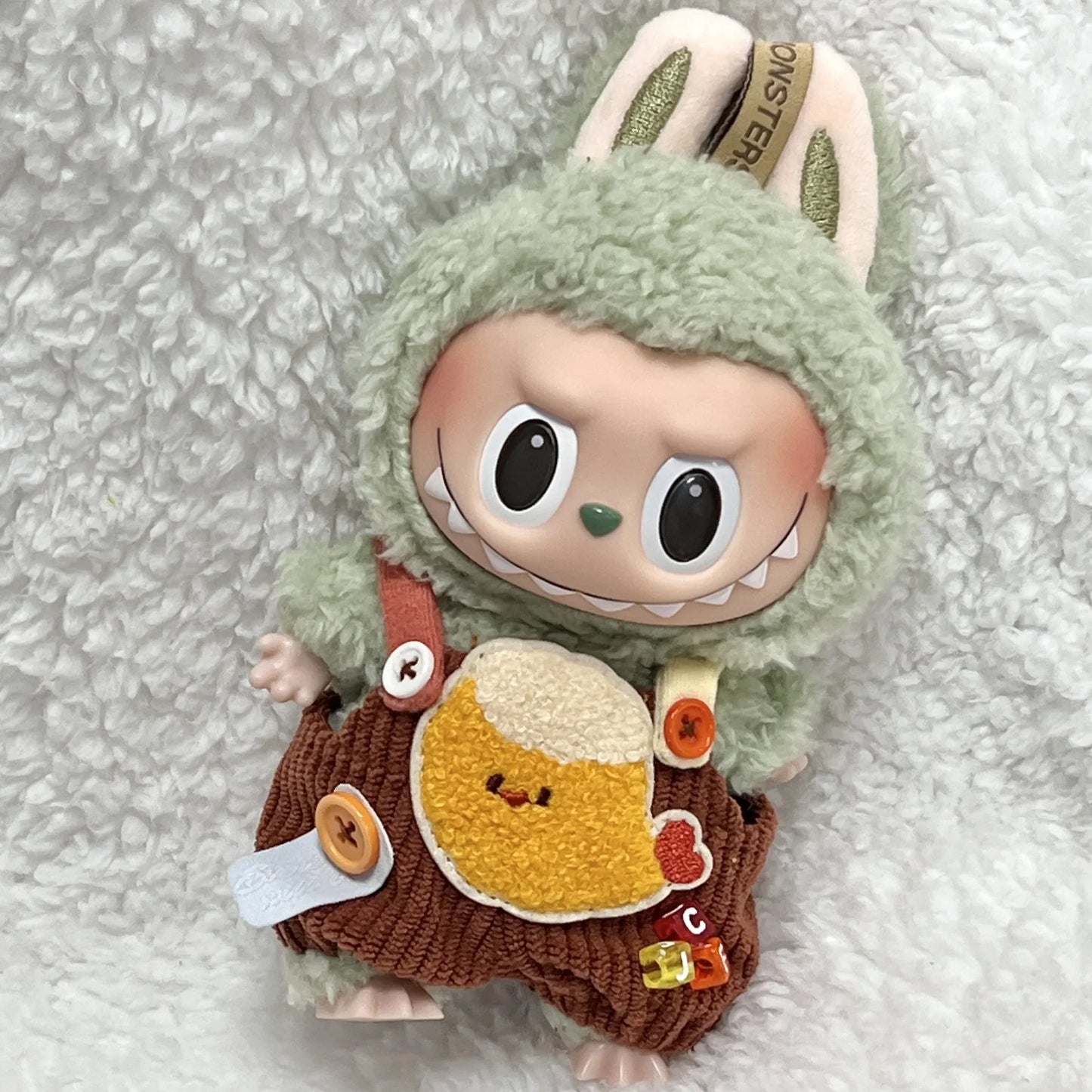 Vegetable Bento Strap Pants Hoodie for labubu clothing 17cm/15cm mini plush Doll Clothes Outfit Accessories macaron Clothes