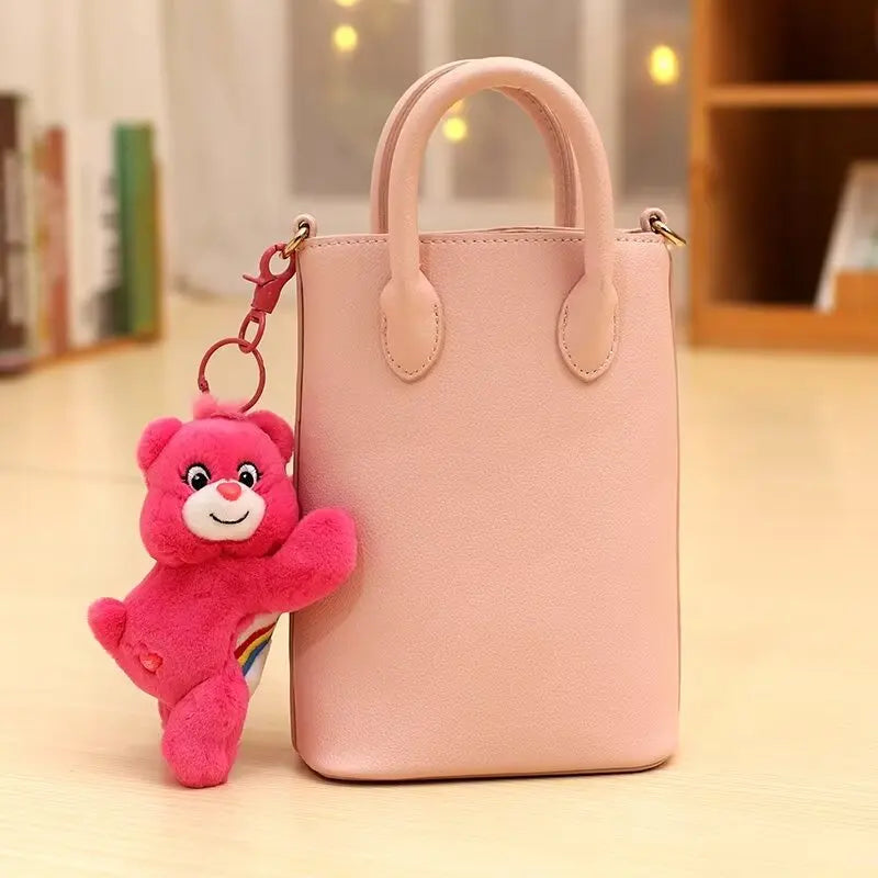 Care Bears Plush Lovely Rainbow Bear Stuffed Pendant Teddy Bear Peluche Keychain Kawaii Backpack Decor Kids Birthday Xmas Gifts