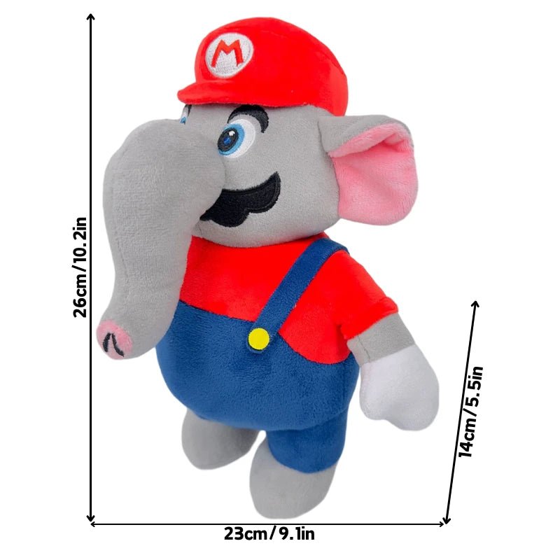 Kawaii Elephant Mario Luigi Princess Peach Daisy Toadette Soft Plush Toys Poplin Fire Spike Rolla Koopa Condart Pleuche Dolls