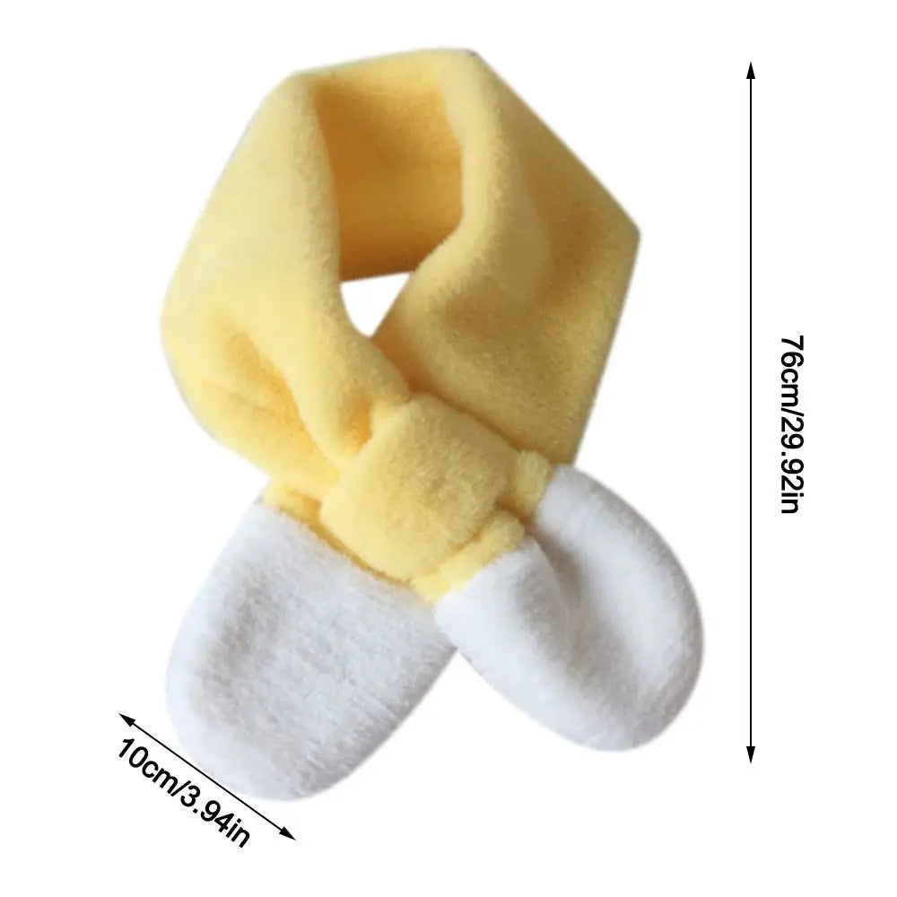 Bib Baby Thermal Neck Warmer Thickened Windproof Coldproof Boys Girls Plush Scarf Warm Neck Cover Snap Fastener