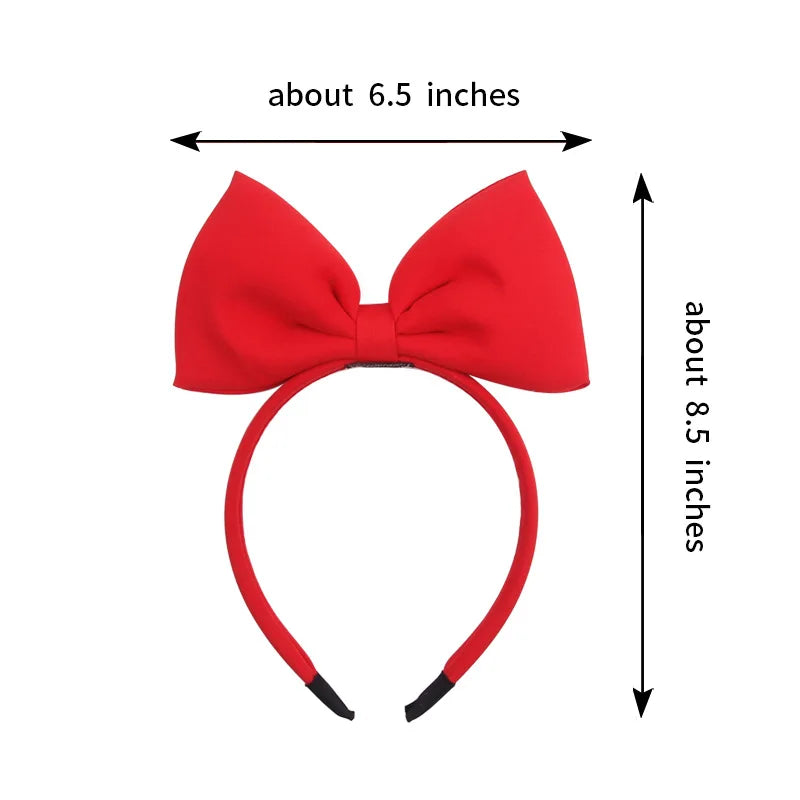 Snow White Big Bow Decorative Hair Hoop Plush 3D Decorative Hair Ornament Pink Red Children's Disney Headband