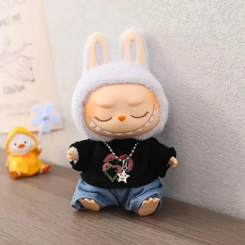 17cm Mini Plush Doll'S Clothes Outfit Accessories For Korea Kpop Exo Labubu Idol V1 V2 casual suit hat shoes Clothing Gift