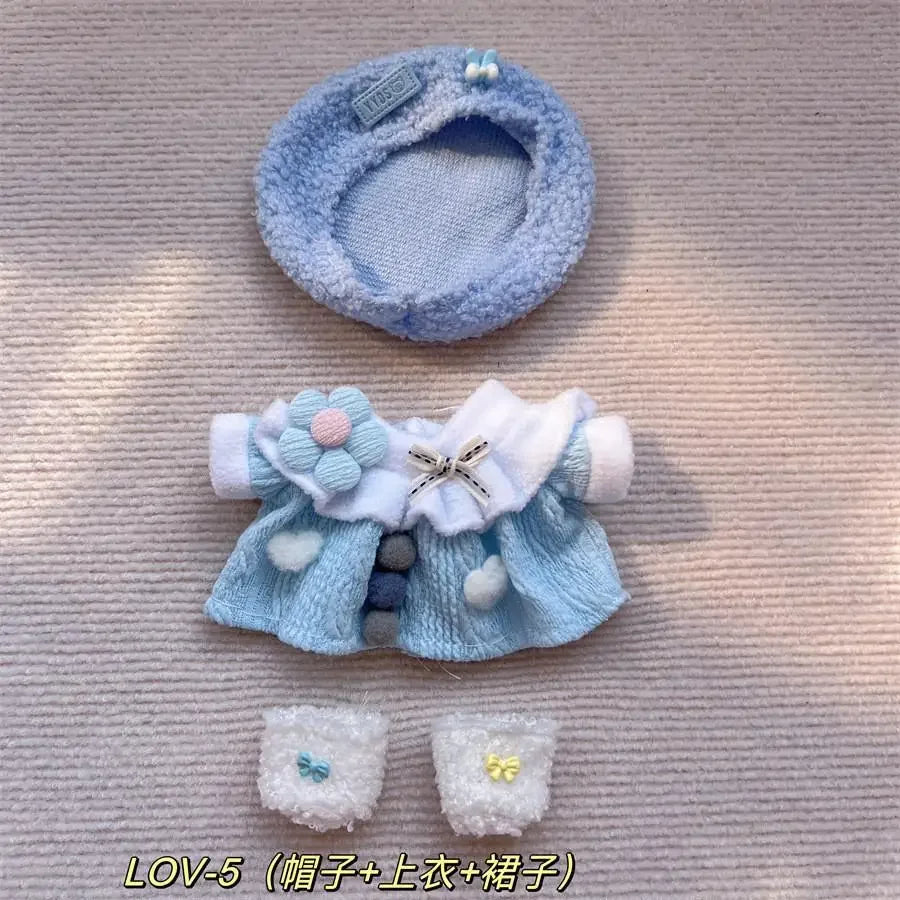 For Baby Three/20cm Rompers Cartoon Doll Replacement Outfit cotton doll baby clothes strap skirt no doll