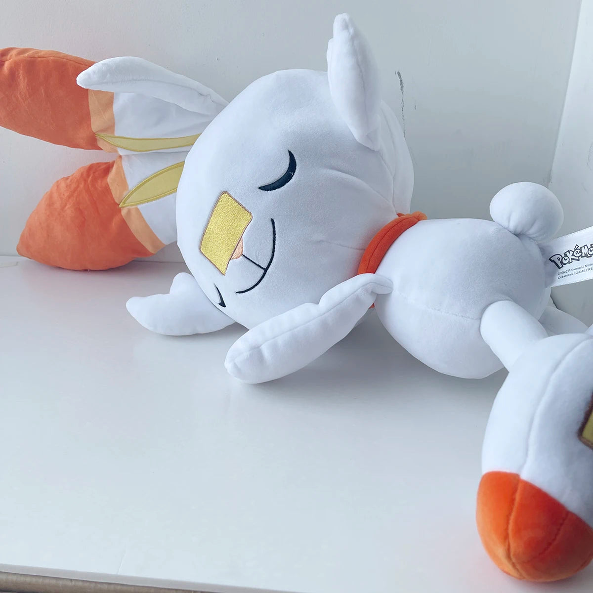 Big Size 68cm Sleeping Scorbunny Plush Toys Pokemon Cinderace Plushies Stuffed Doll Cartoon Rabbit Xmas Present For Kids Gift