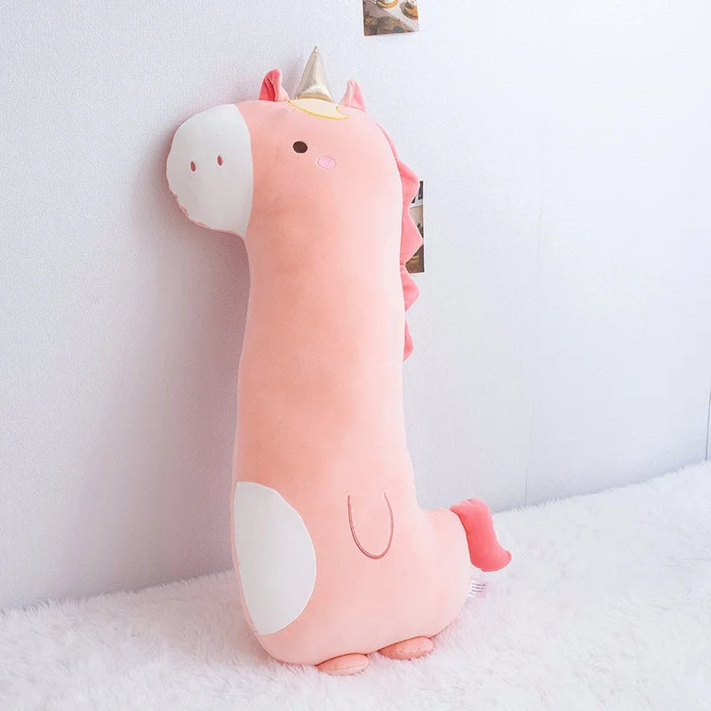 Long Squishy Unicorn Dinosaur Giraffe Kawaii Zoo Animal Plush Giant Pillow Soft Plushie Peluche Doll Kids Birthday Gift