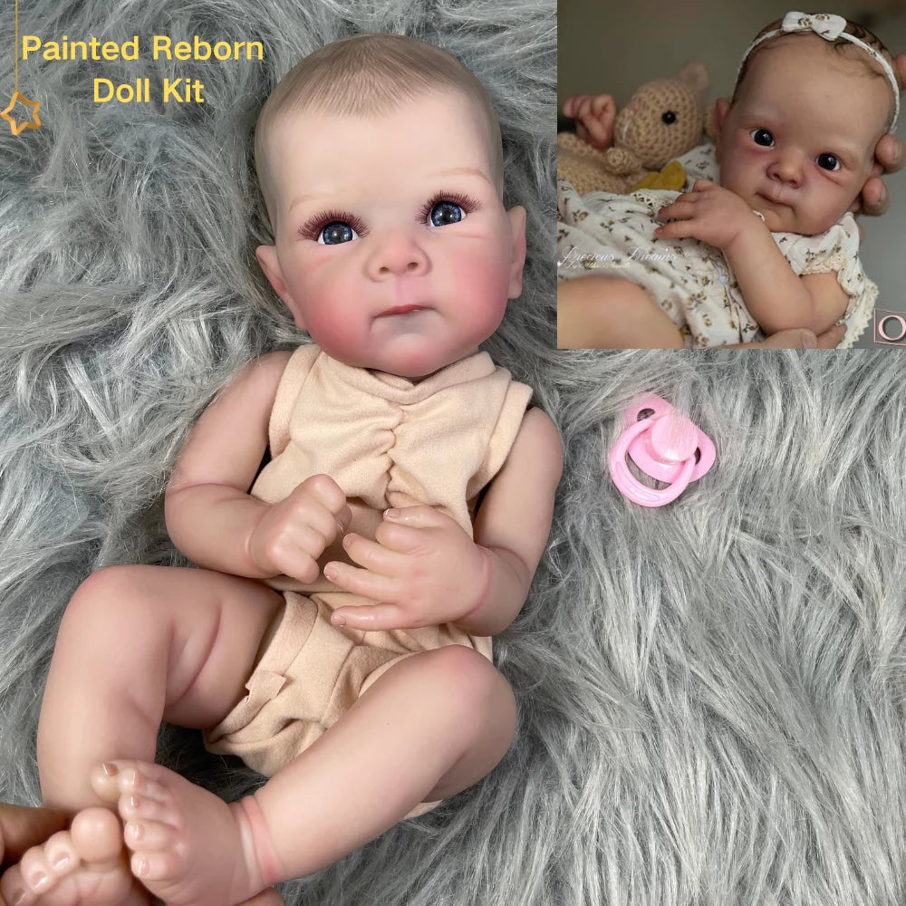 MRB 18 inch Already Painted Reborn Bettie Doll Kits With Eyelashes Vinyl Reborn Unassembled DIY Doll Kit Mold Gift for Children