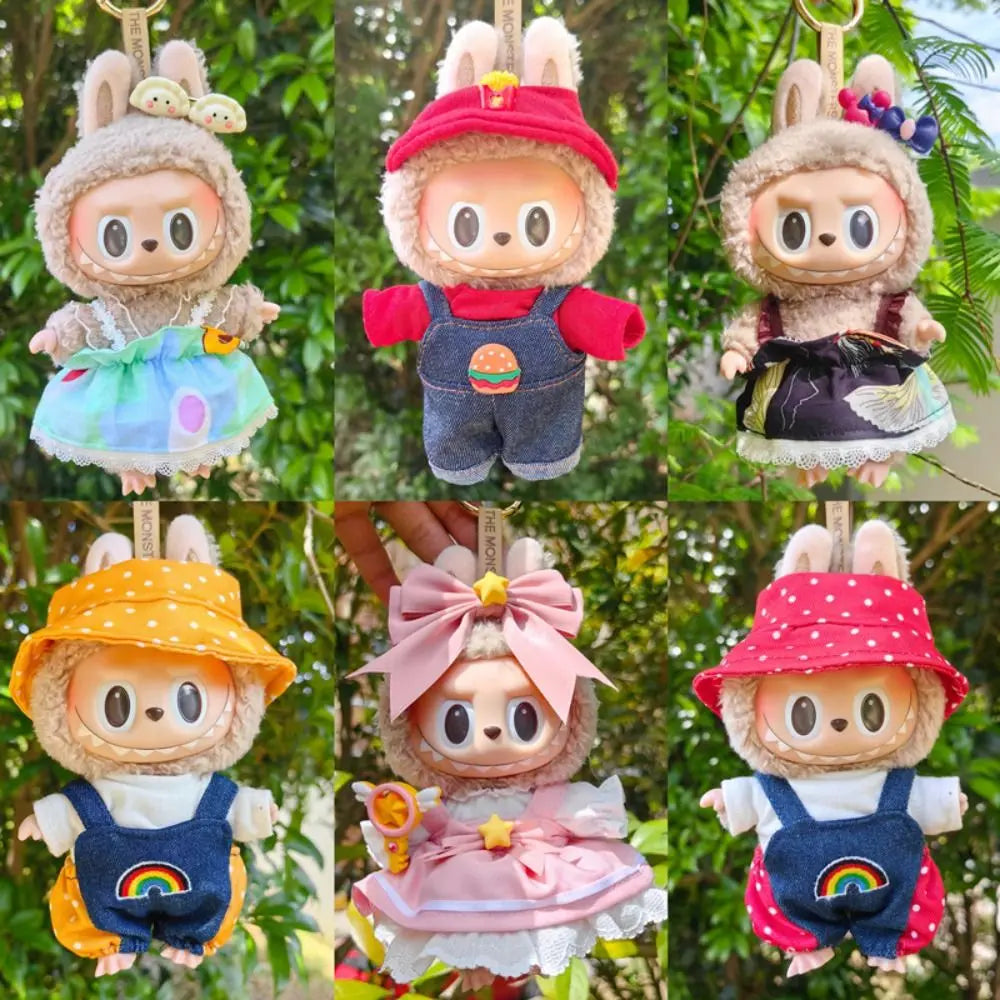 New Multiple Styles Plush Dolls Clothes with Hat Handmake T-shirt Pants Cute Fashion Dresses Skirt For 15cm Cotton Dolls