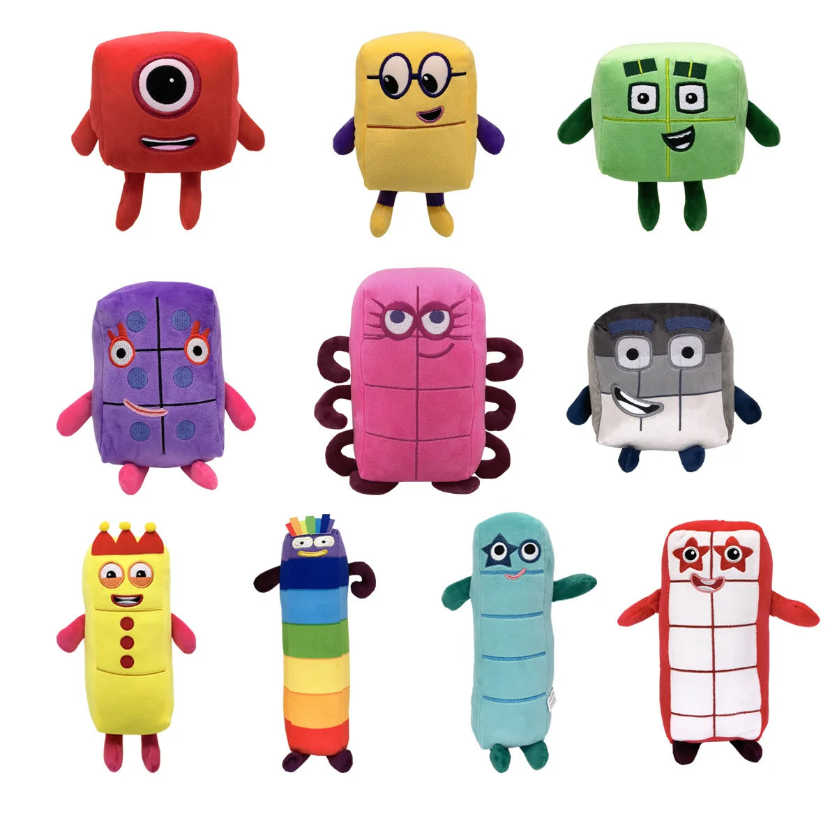 10pcs Cartoon number Plush Doll Toy Educational Stuffed Movie TV number Toys Kids Gift early childhood education doll